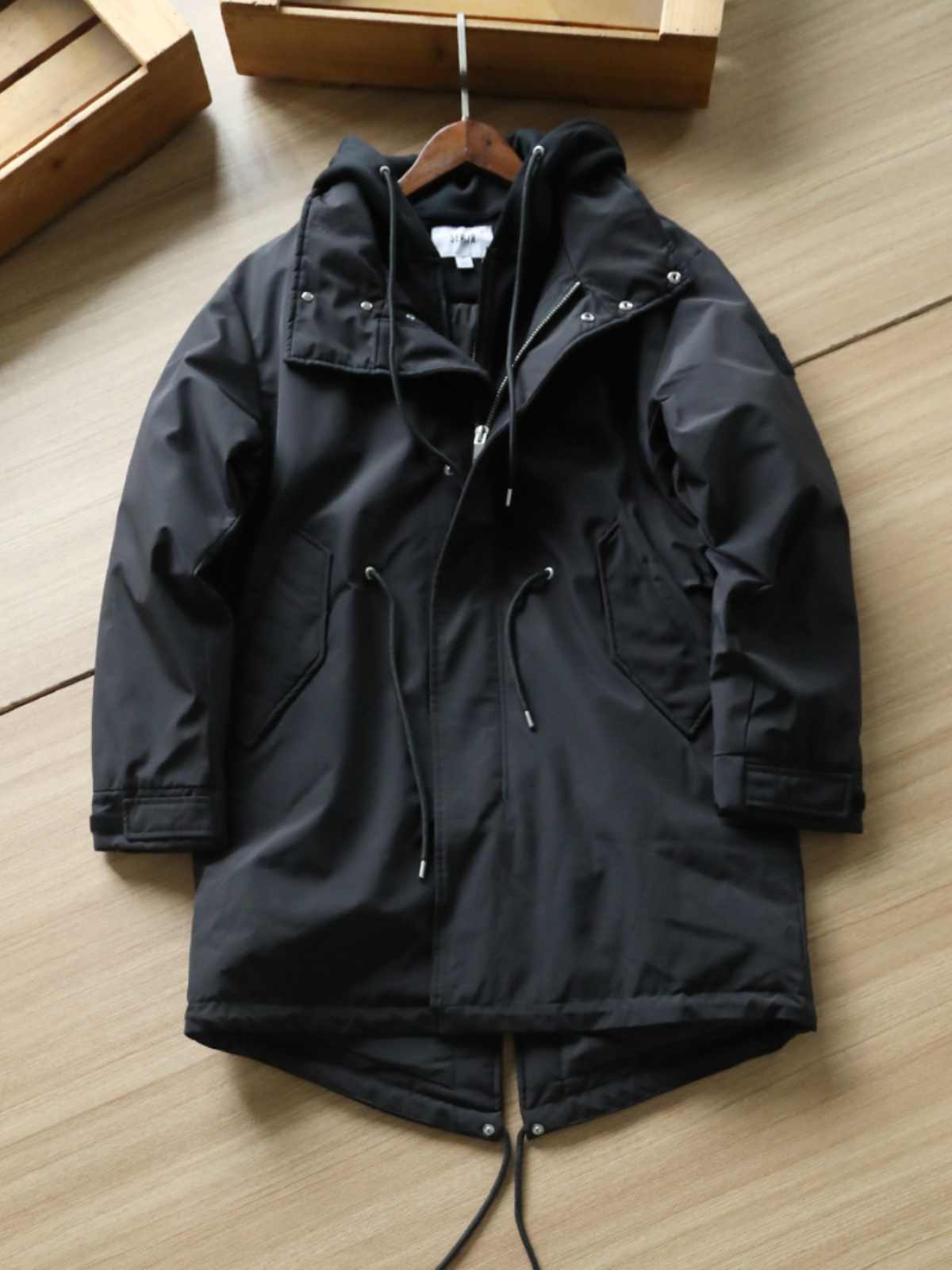 Mid-length Hooded Comfort Coat