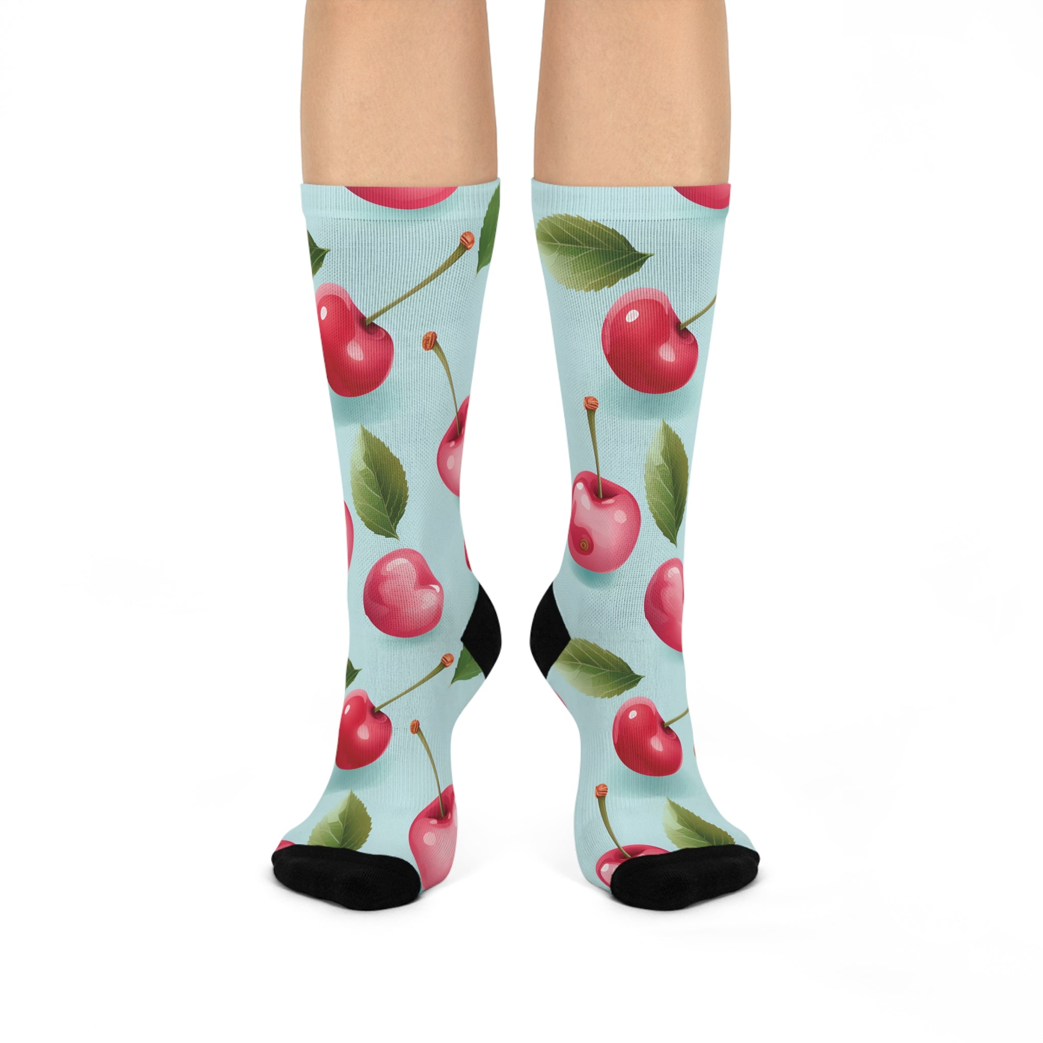 Animated Cherry Cushioned Crew Socks