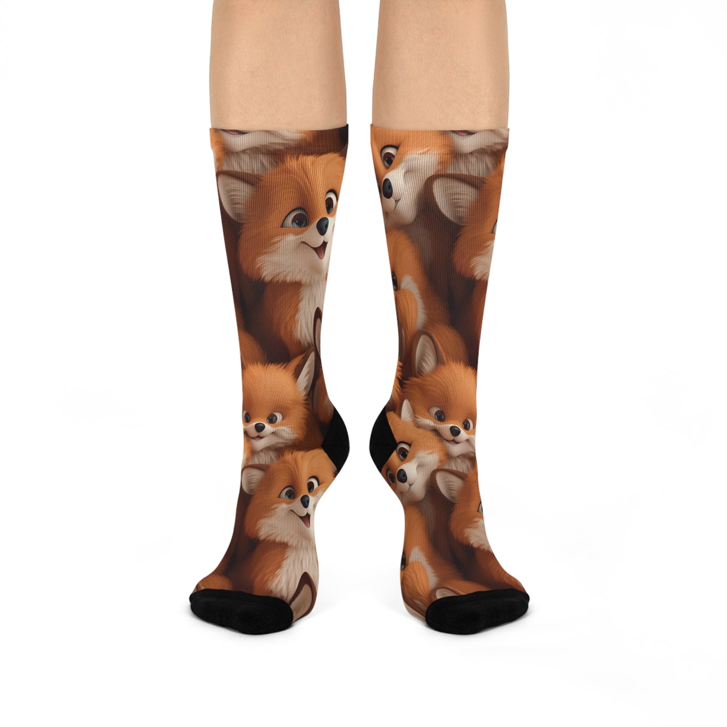 Happy Fox Friends Cushioned Crew Socks