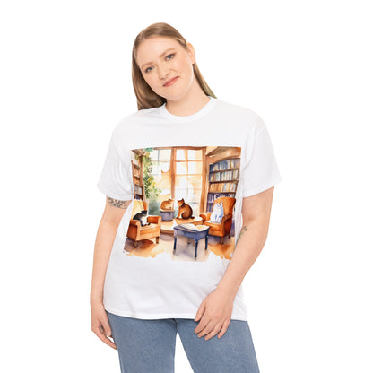 Cozy Cafe Cats Watercolor🐾 T-Shirt