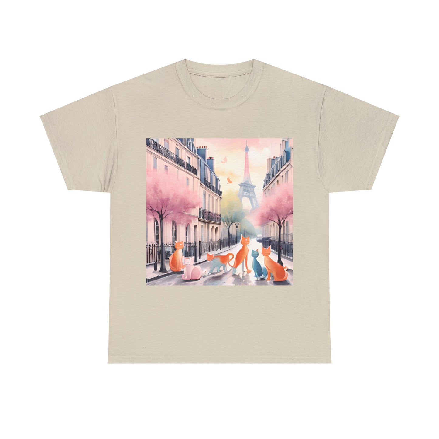 Purrfectly Parisian Pastel Cartoon Cats 😺🌸 T-Shirt