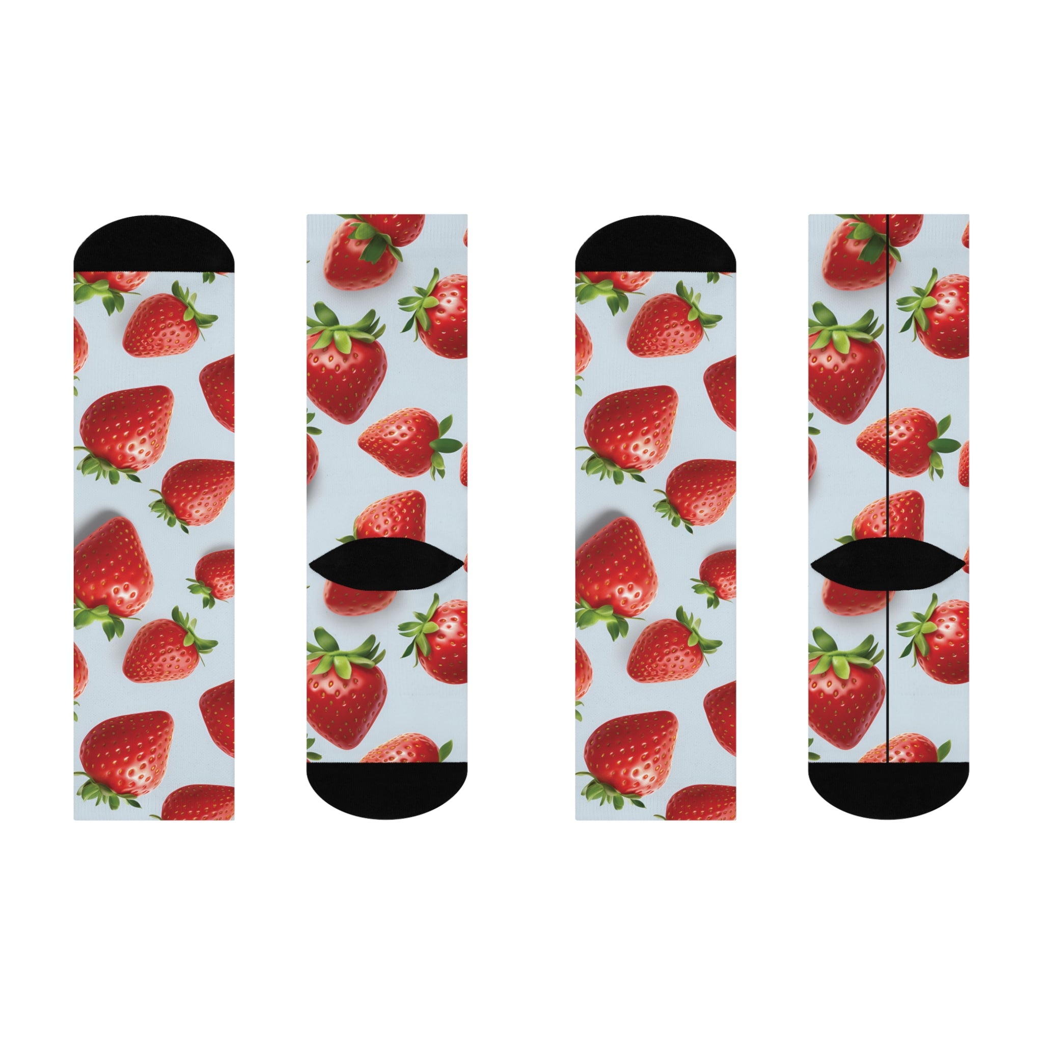 Strawberries Santa Cushioned Crew Socks