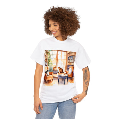 Cozy Cafe Cats Watercolor🐾 T-Shirt