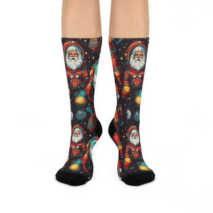 Spacey Santa Cushioned Crew Socks