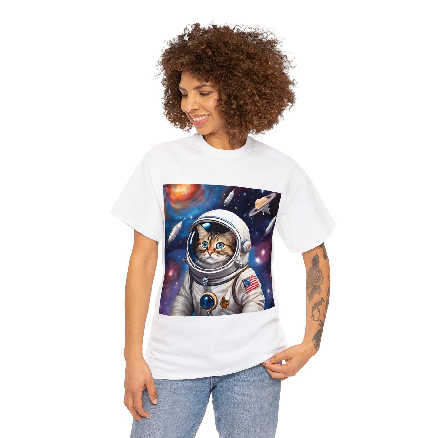 🚀 Cartoon Cats in Space 🌌 T-Shirt