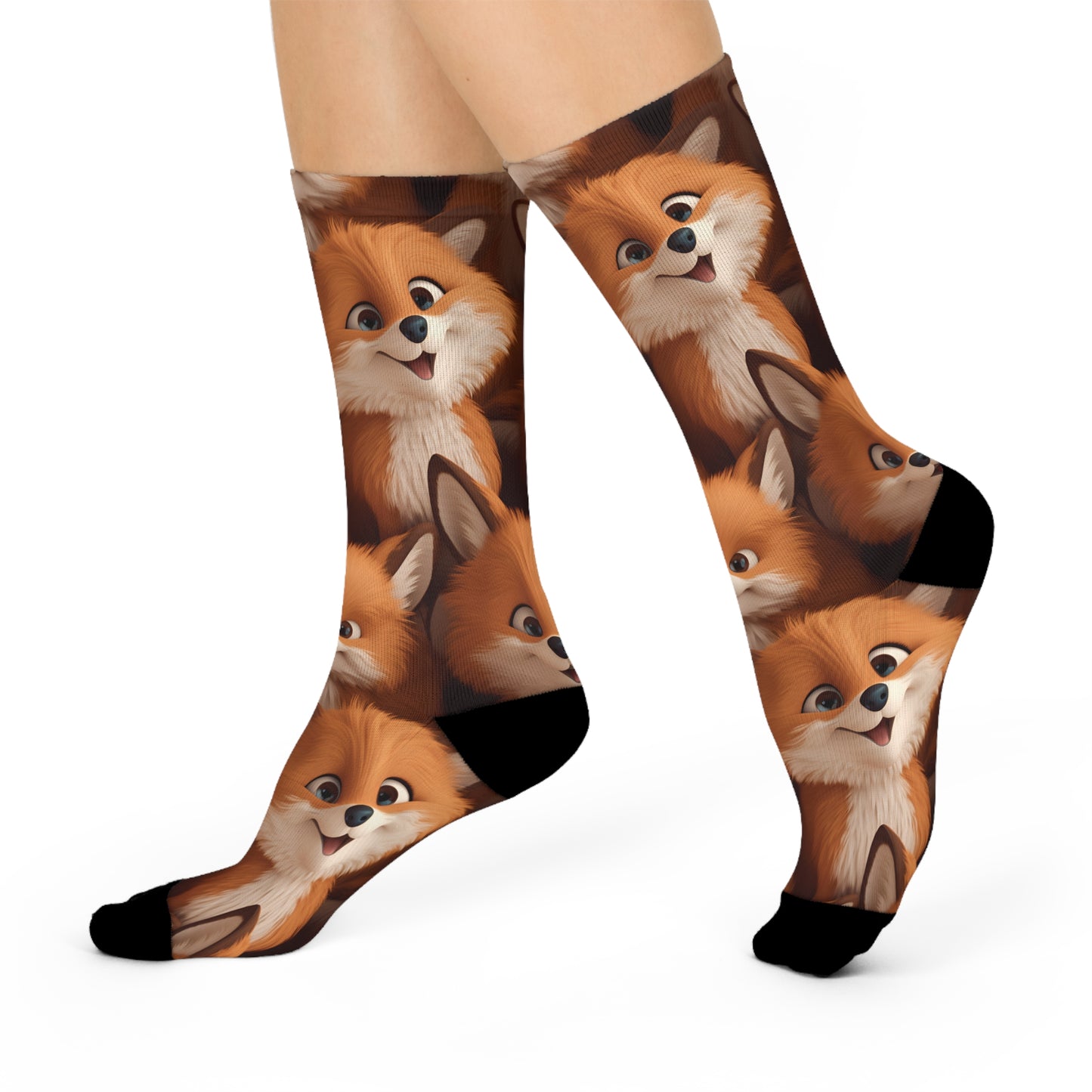 Happy Fox Friends Cushioned Crew Socks