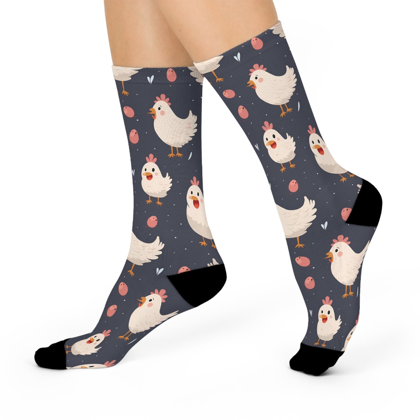 Animated Chickens Cushioned Crew Socks