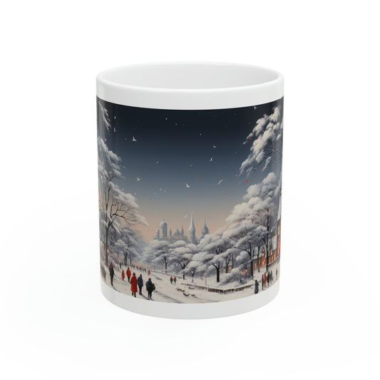 Snowy Town Ceramic Mug