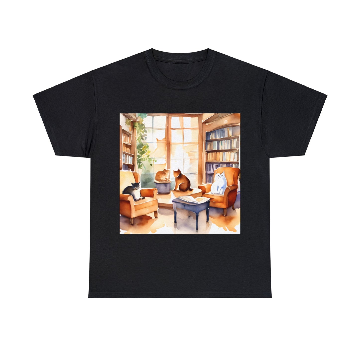 Cozy Cafe Cats Watercolor🐾 T-Shirt