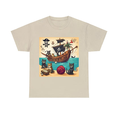 Pirate Cats Sailing the Caribbean Sea T-Shirt! 😺⚓