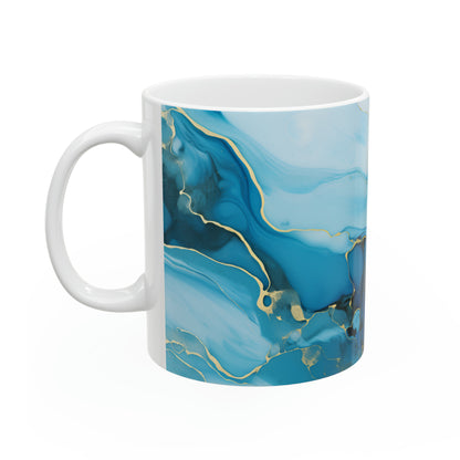 Special Golden Blue Ceramic Mug