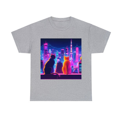 Futuristic Tokyo Meets Neon Cats 😺 T-Shirt