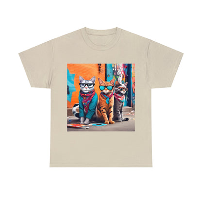 Urban Chic Hipster Cat😺 Art T-Shirt