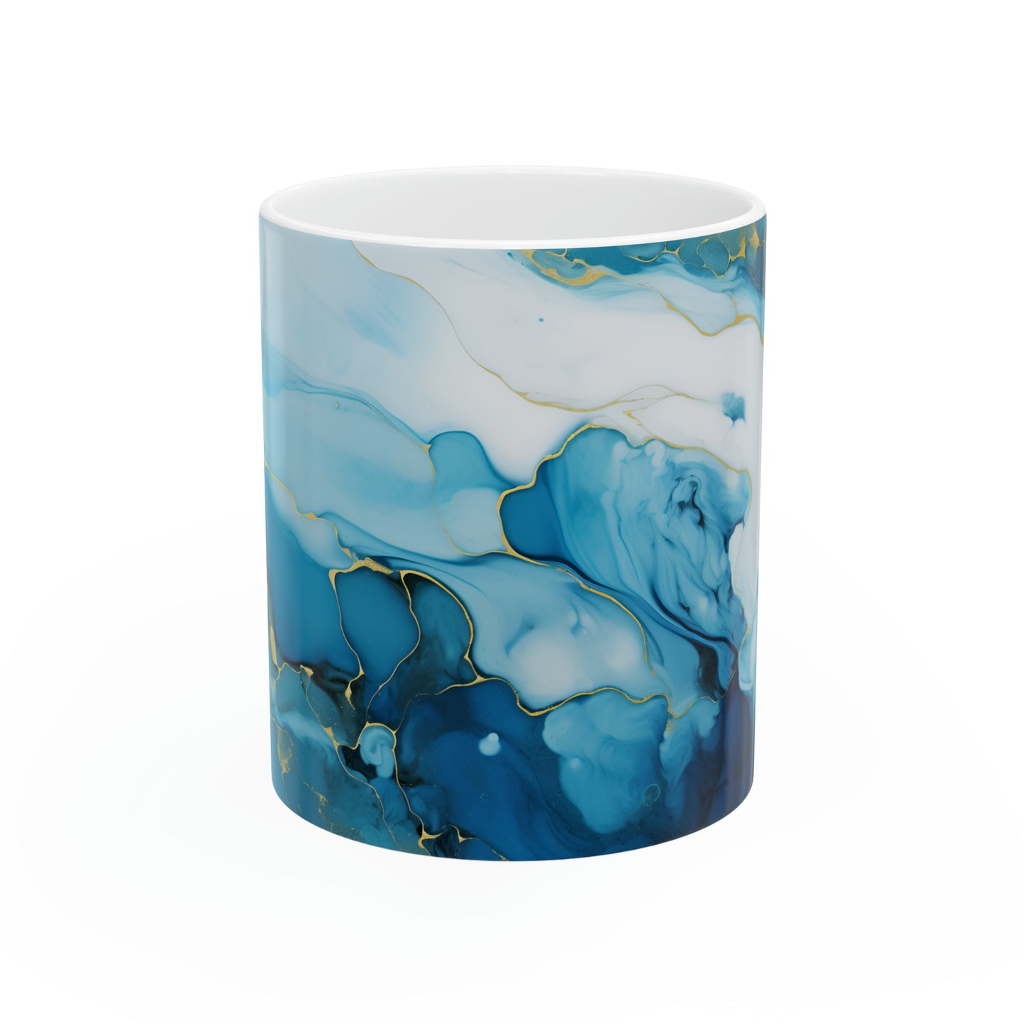 Special Golden Blue Ceramic Mug