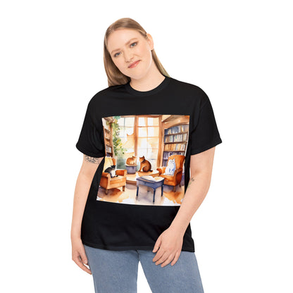 Cozy Cafe Cats Watercolor🐾 T-Shirt