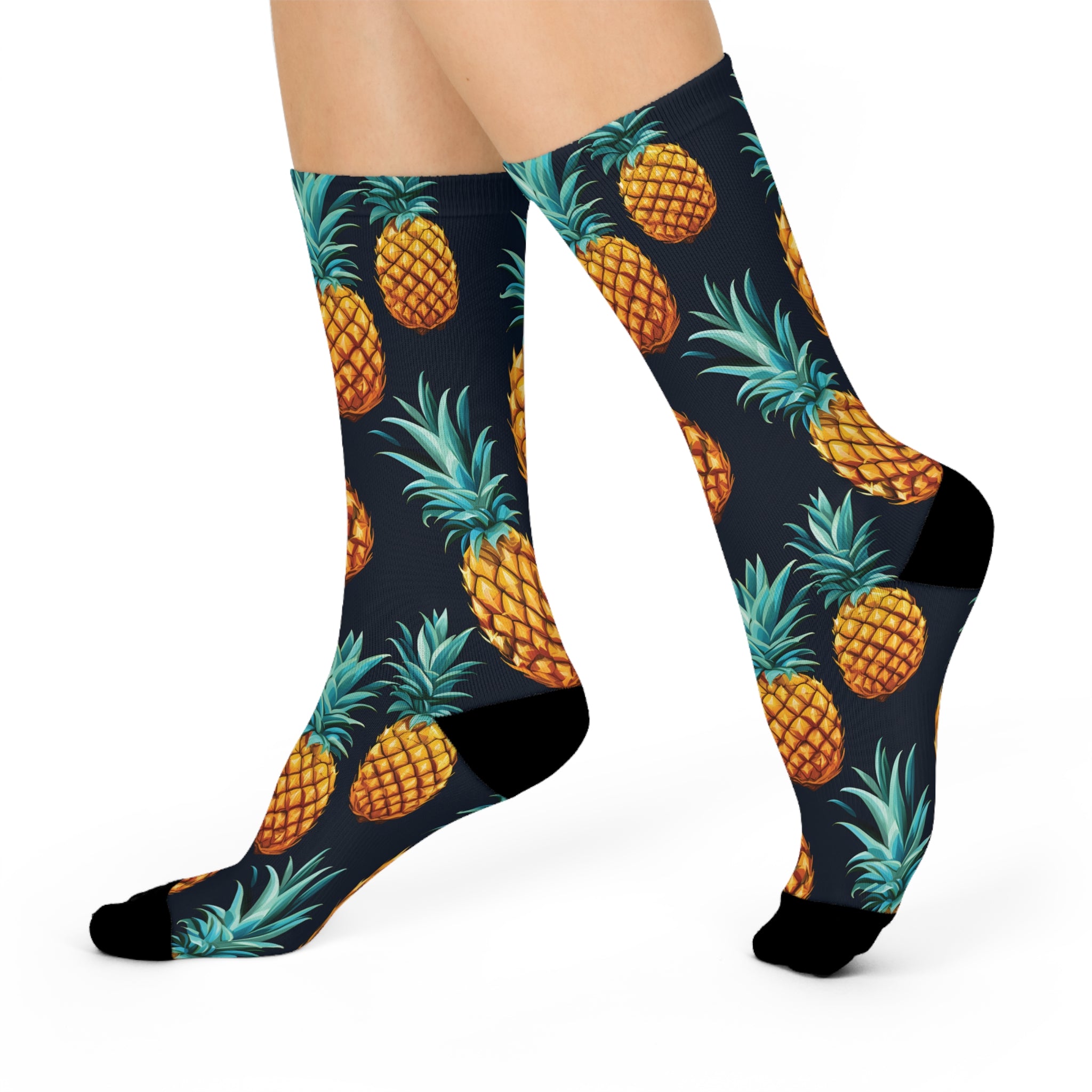 Cool Pineapple Cushioned Crew Socks