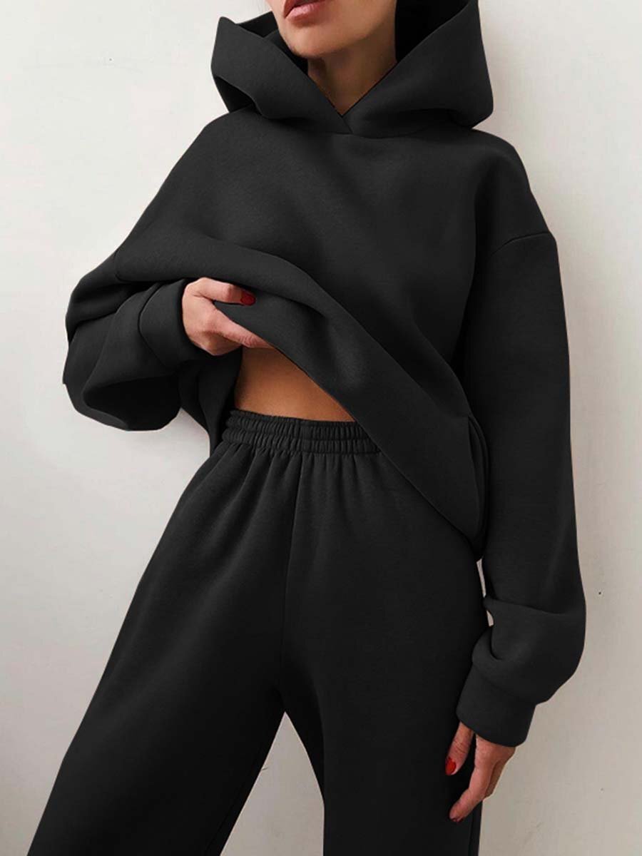 Women's Casual Hooded Sweater Set