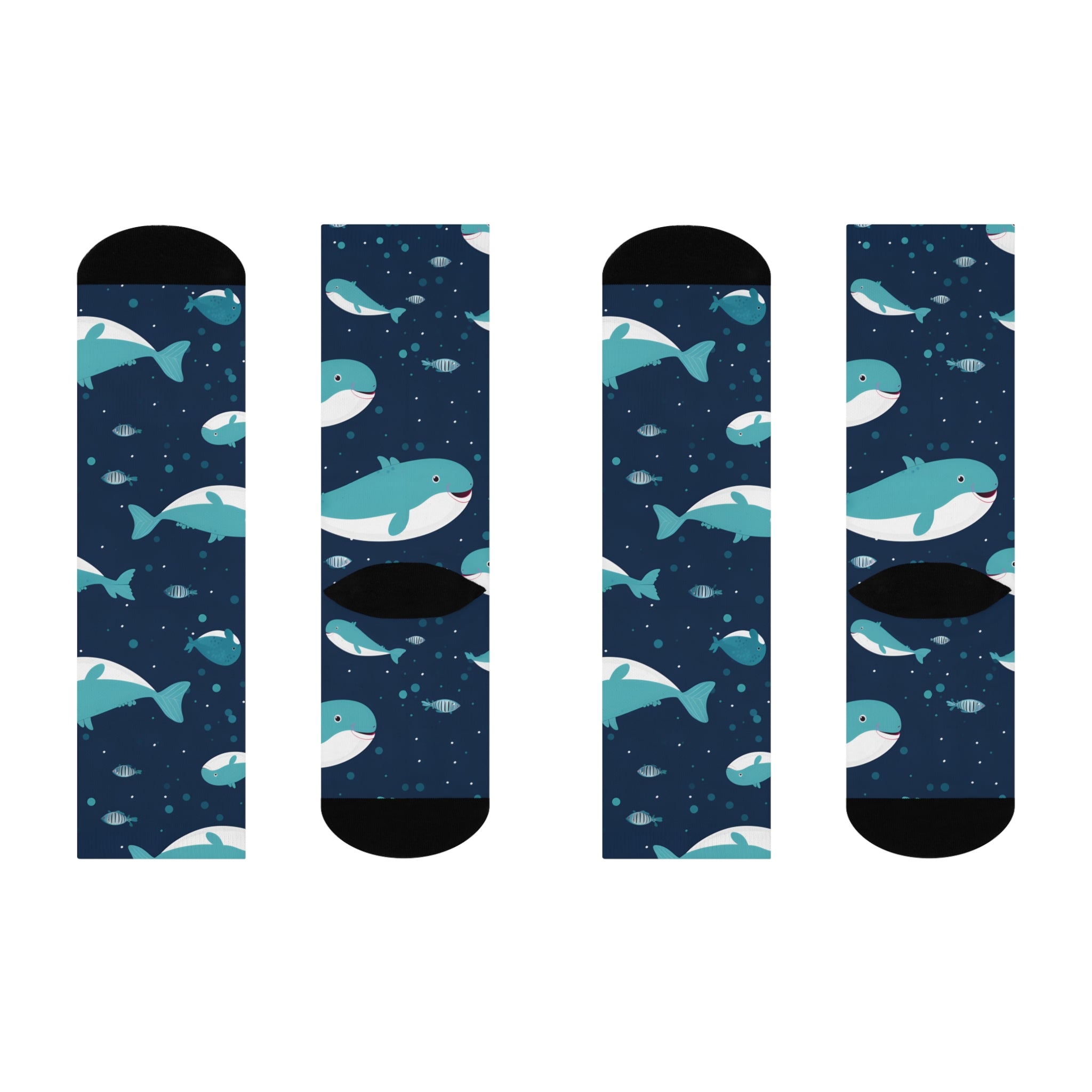 Happy Whales Cushioned Crew Socks
