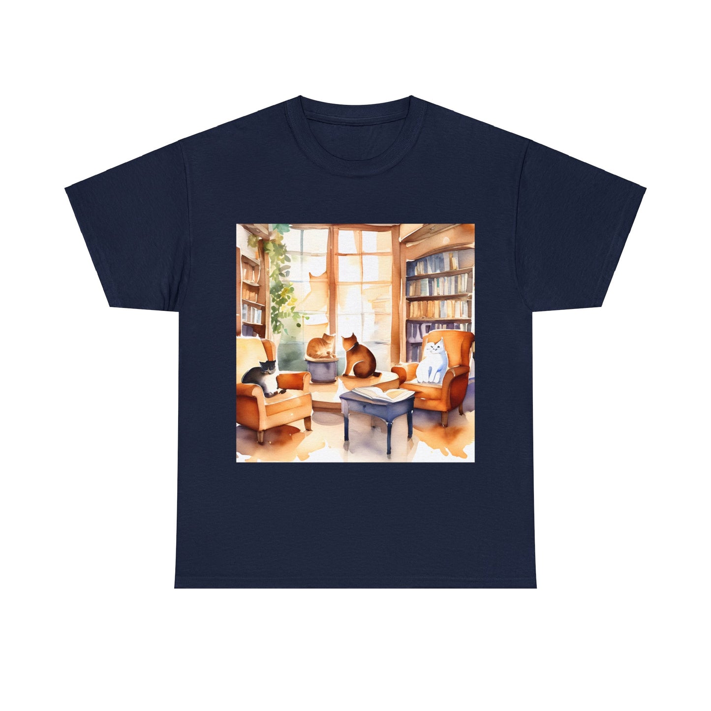 Cozy Cafe Cats Watercolor🐾 T-Shirt