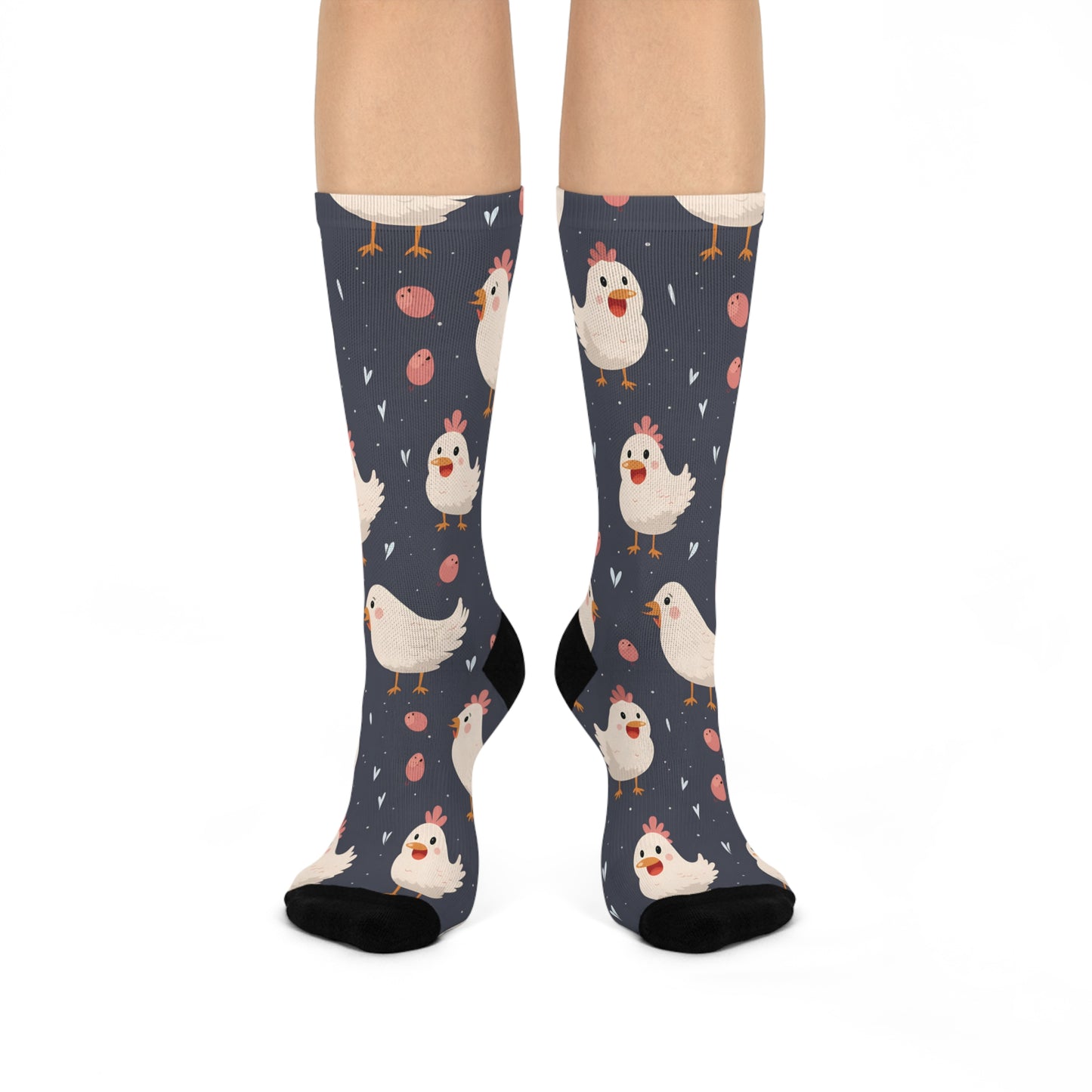 Animated Chickens Cushioned Crew Socks