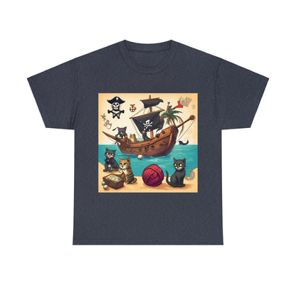 Pirate Cats Sailing the Caribbean Sea T-Shirt! 😺⚓