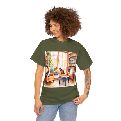 Cozy Cafe Cats Watercolor🐾 T-Shirt