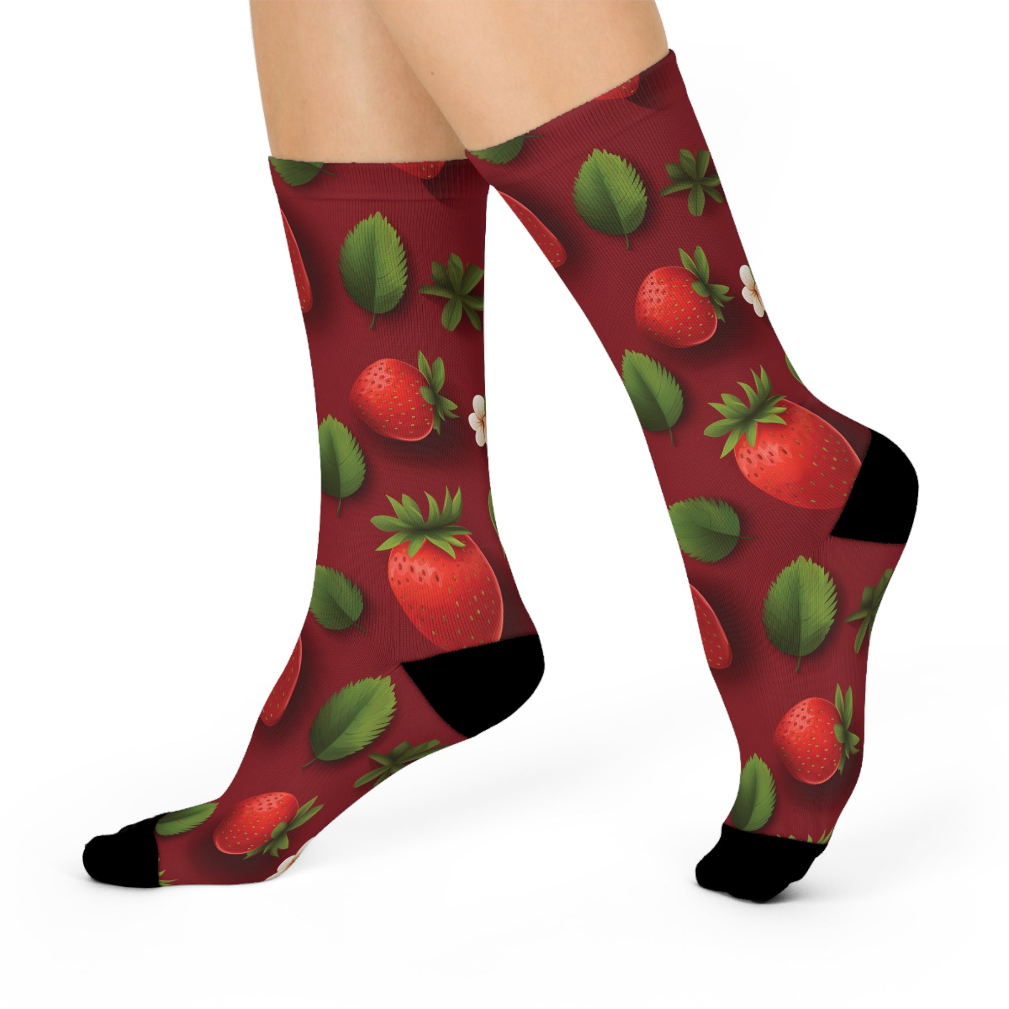 Strawberries Cushioned Crew Socks
