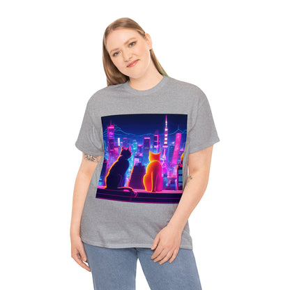 Futuristic Tokyo Meets Neon Cats 😺 T-Shirt