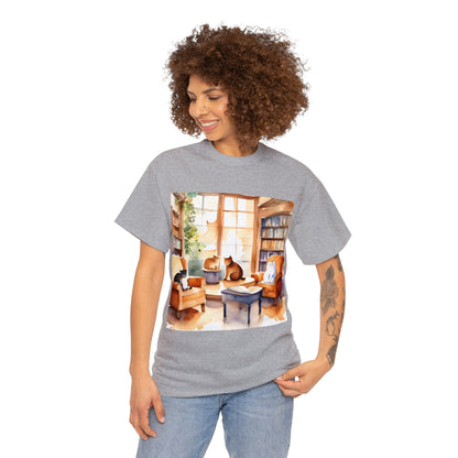 Cozy Cafe Cats Watercolor🐾 T-Shirt