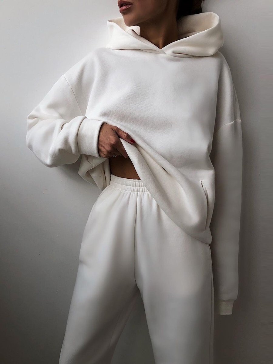 Women's Casual Hooded Sweater Set