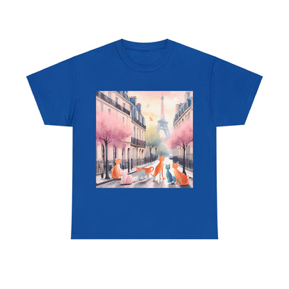 Purrfectly Parisian Pastel Cartoon Cats 😺🌸 T-Shirt