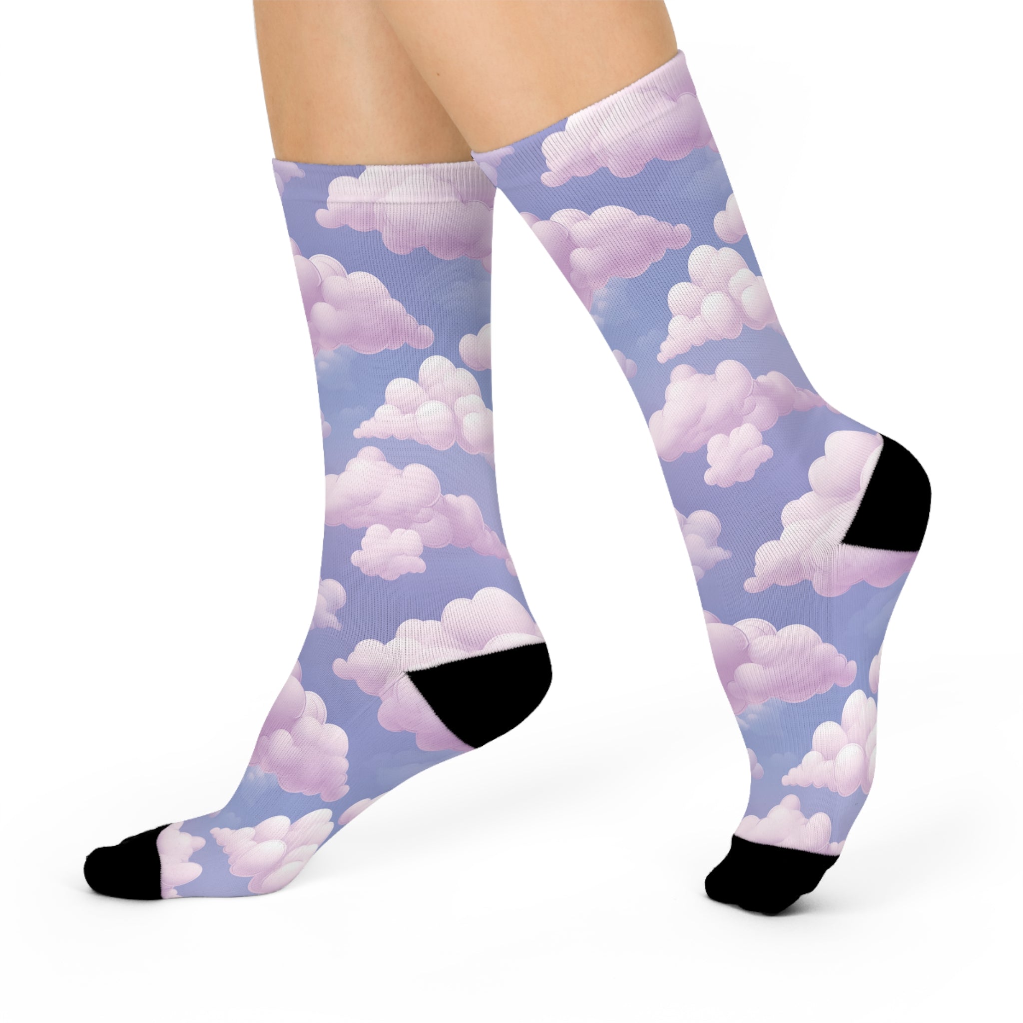 Pink Clouds Cushioned Crew Socks