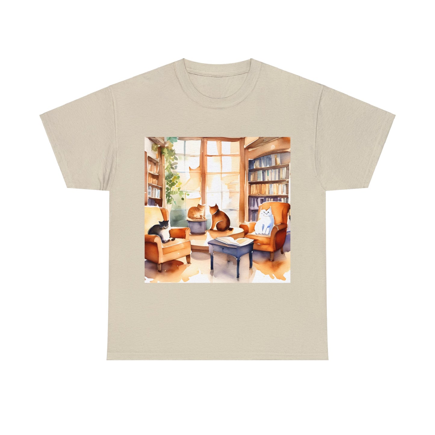 Cozy Cafe Cats Watercolor🐾 T-Shirt