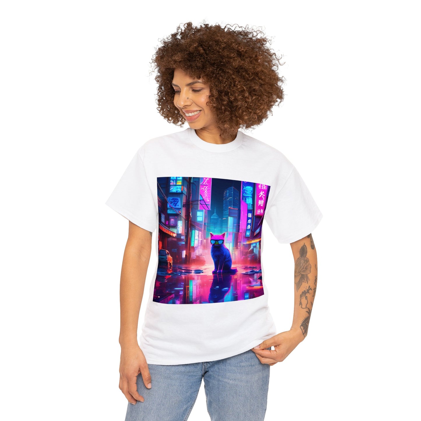 Neon Cats 80s Tokyo Redux😺 T-Shirt