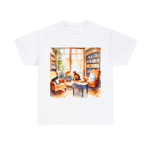 Cozy Cafe Cats Watercolor🐾 T-Shirt