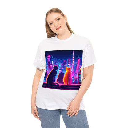 Futuristic Tokyo Meets Neon Cats 😺 T-Shirt