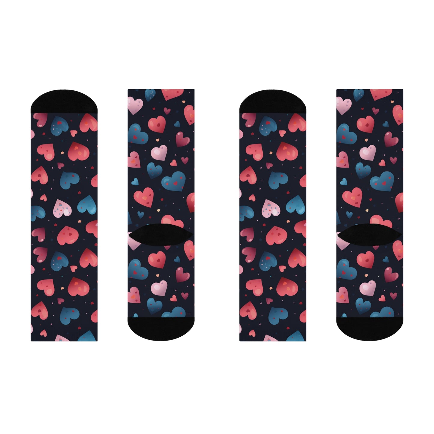 Cute Hearts Cushioned Crew Socks