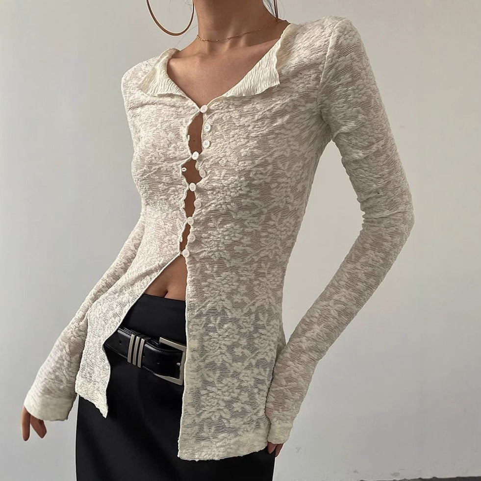 Light Lace Long Sleeve Cardigan