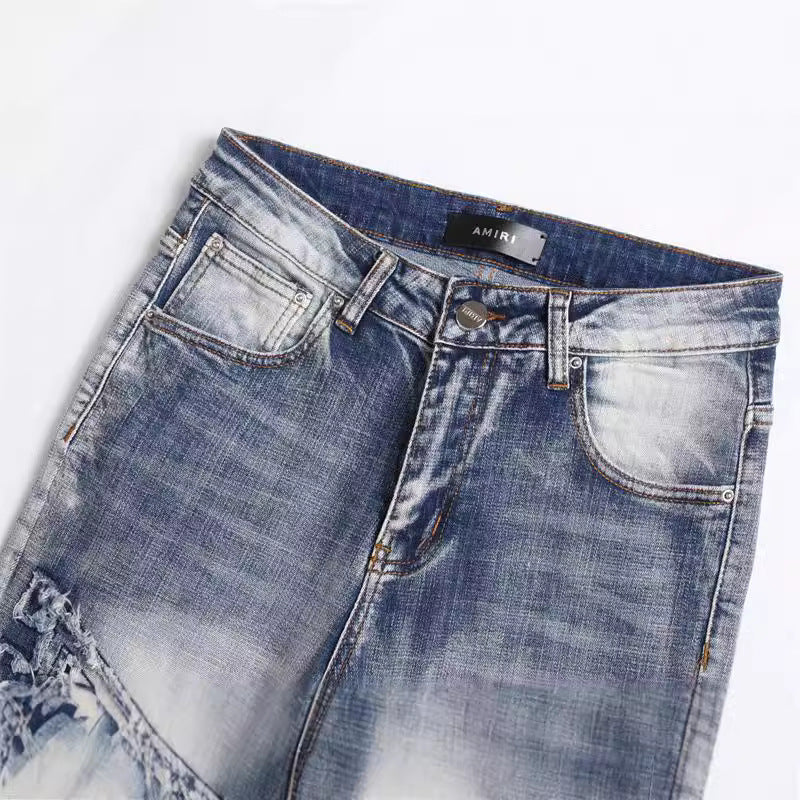 Men's Hole Patch Blue Jeans