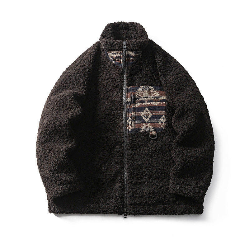 American Retro Patchwork Coat