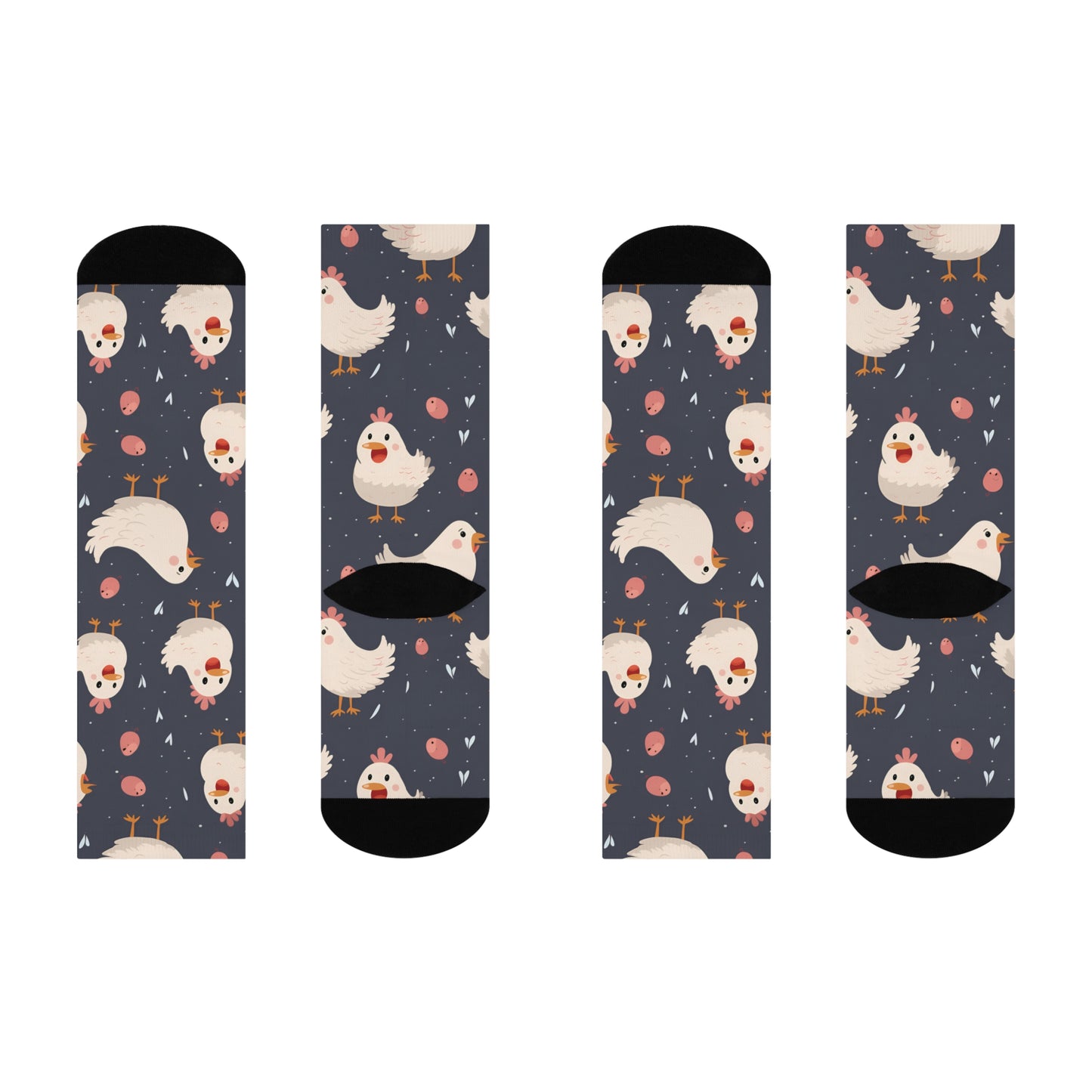 Animated Chickens Cushioned Crew Socks