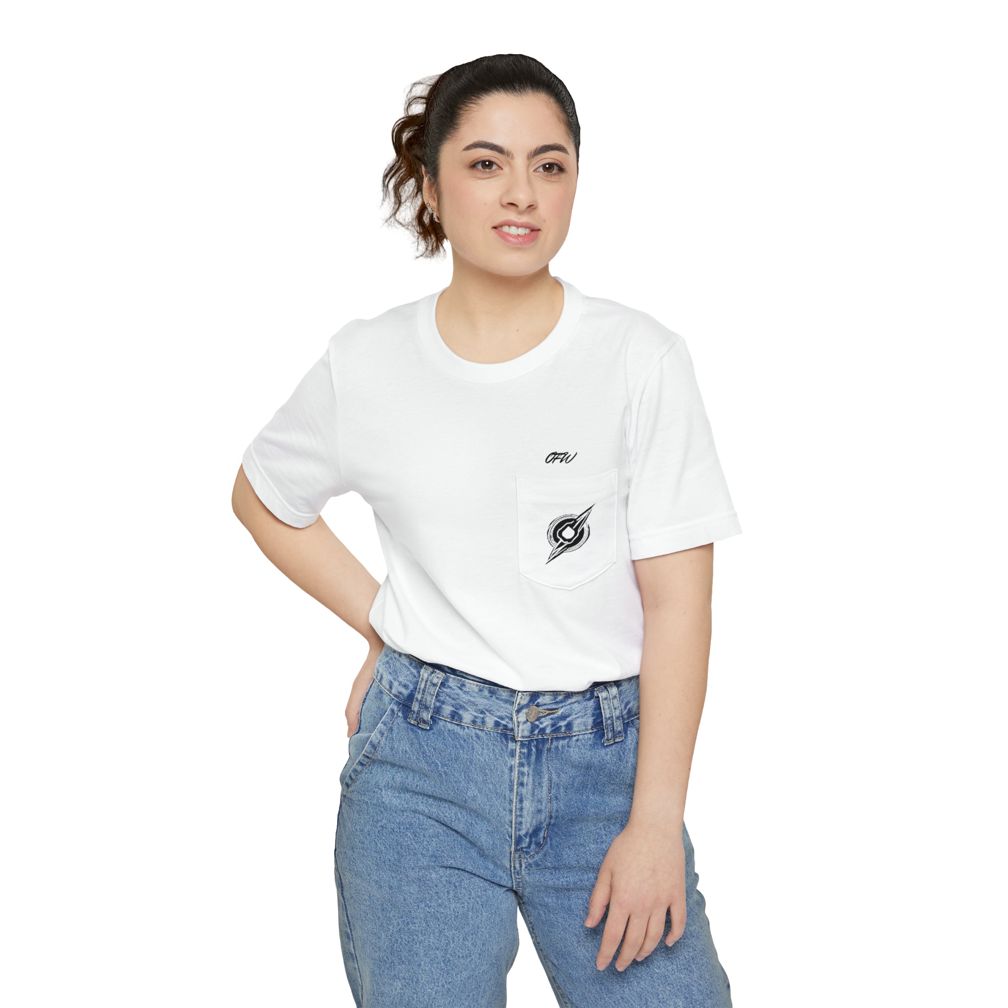 Unisex Black & White OFW Pocket T-shirt