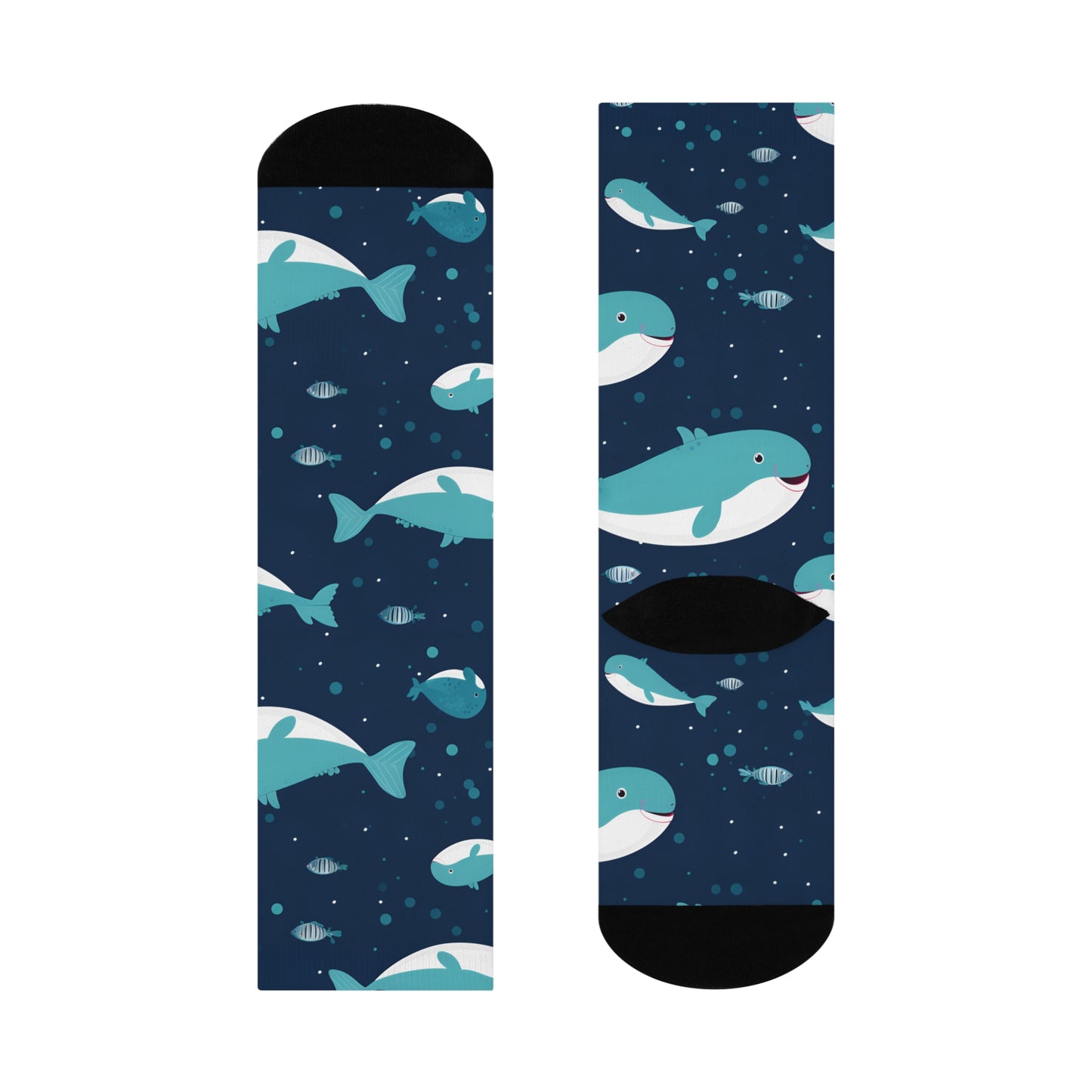 Happy Whales Cushioned Crew Socks