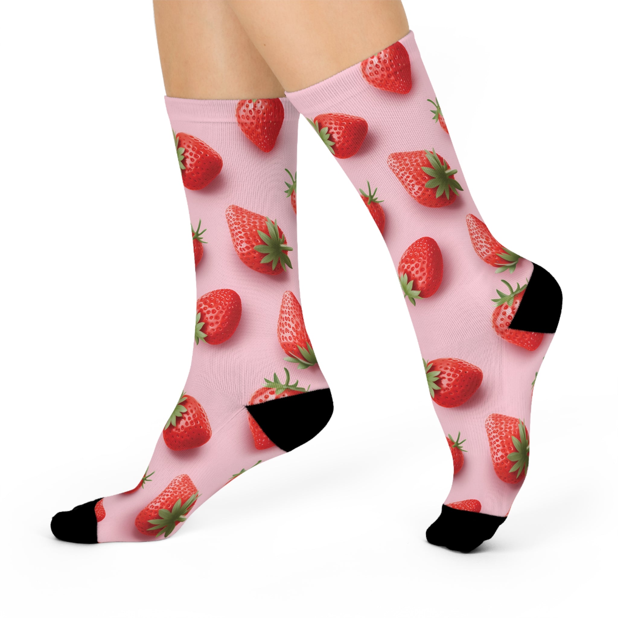 Strawberries Santa Cushioned Crew Socks