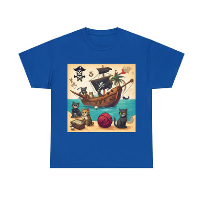 Pirate Cats Sailing the Caribbean Sea T-Shirt! 😺⚓