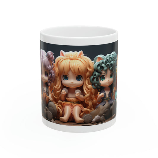 Animated Dolls And Cats Ceramic Mug