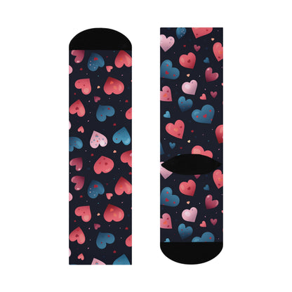 Cute Hearts Cushioned Crew Socks