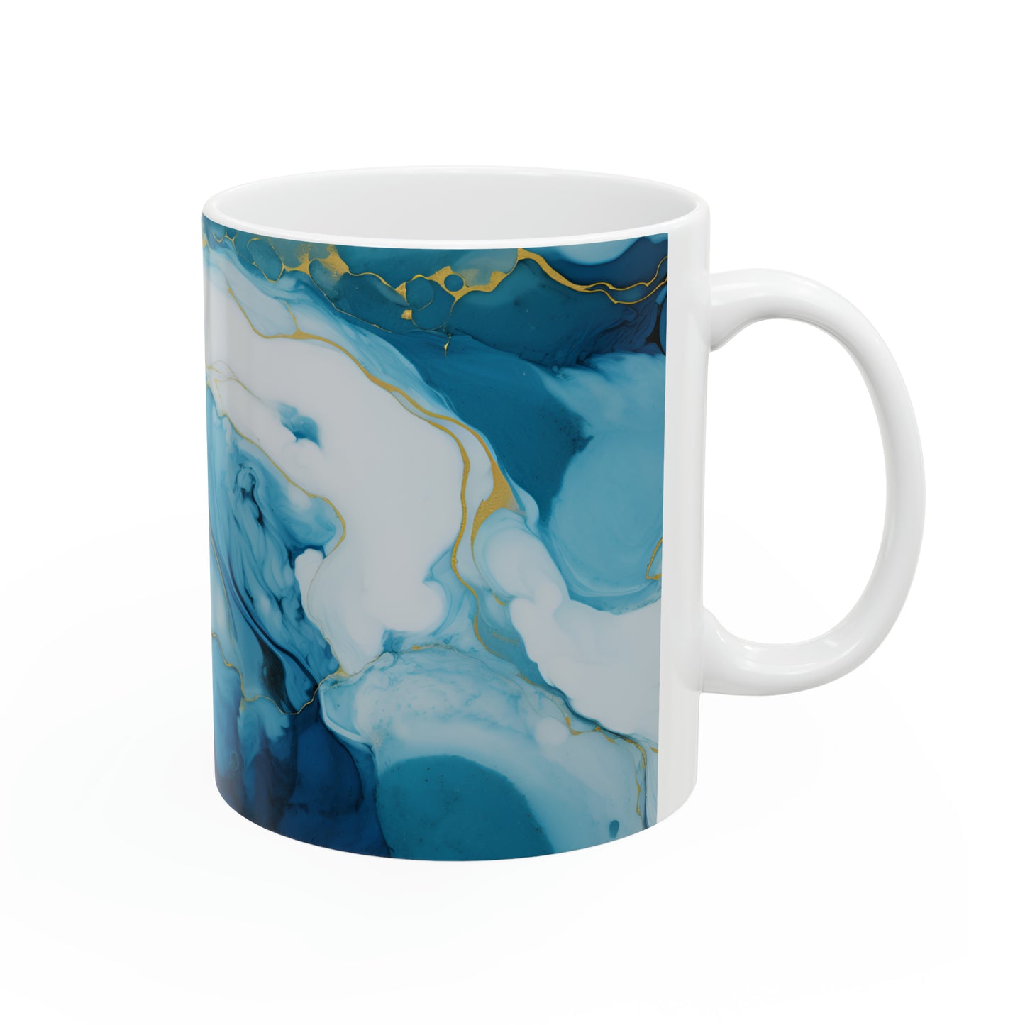 Special Golden Blue Ceramic Mug