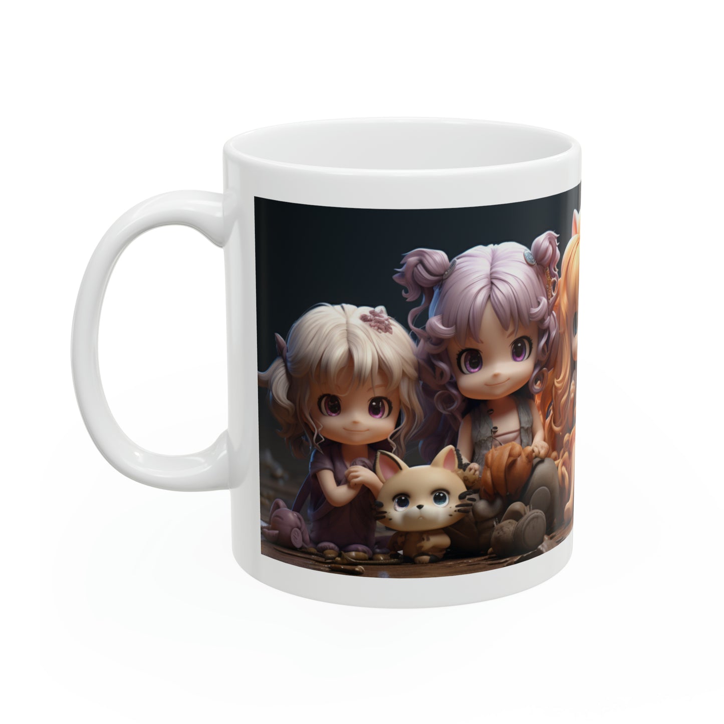 Animated Dolls And Cats Ceramic Mug