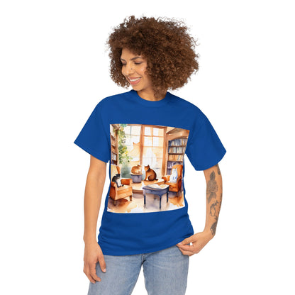 Cozy Cafe Cats Watercolor🐾 T-Shirt